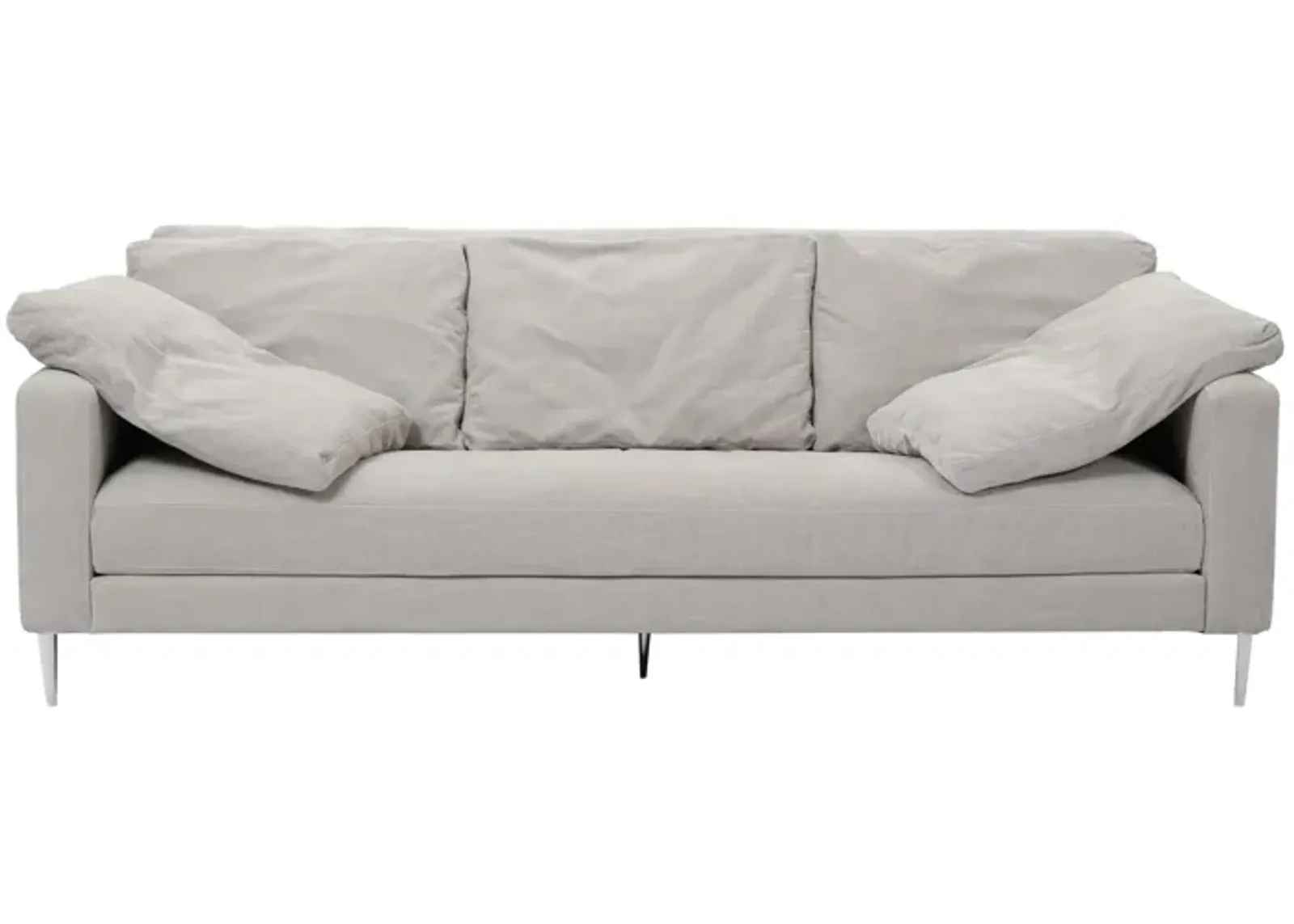 Vari Beige Textured Velvet Lounge Sofa