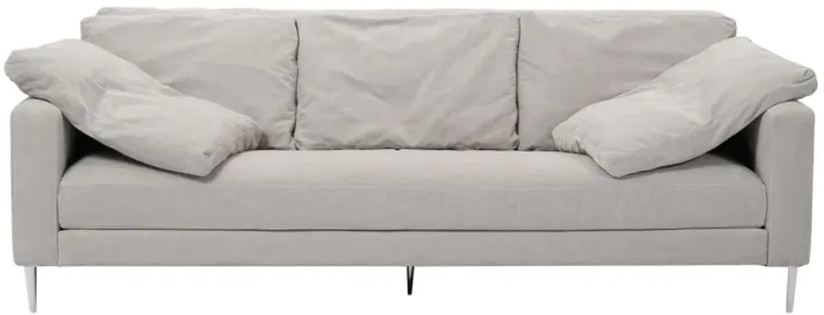 Vari Beige Textured Velvet Lounge Sofa