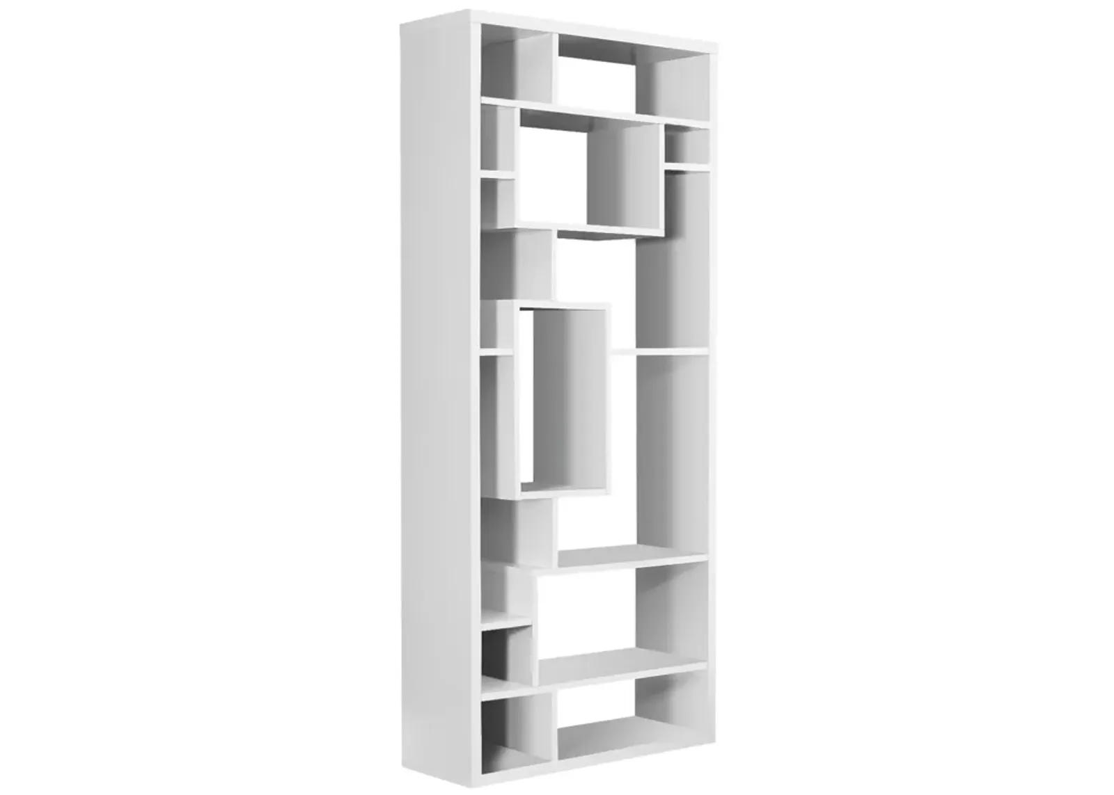 Monarch Specialties I 7071 Bookshelf, Bookcase, Etagere, 72"H, Office, Bedroom, Laminate, White, Contemporary, Modern