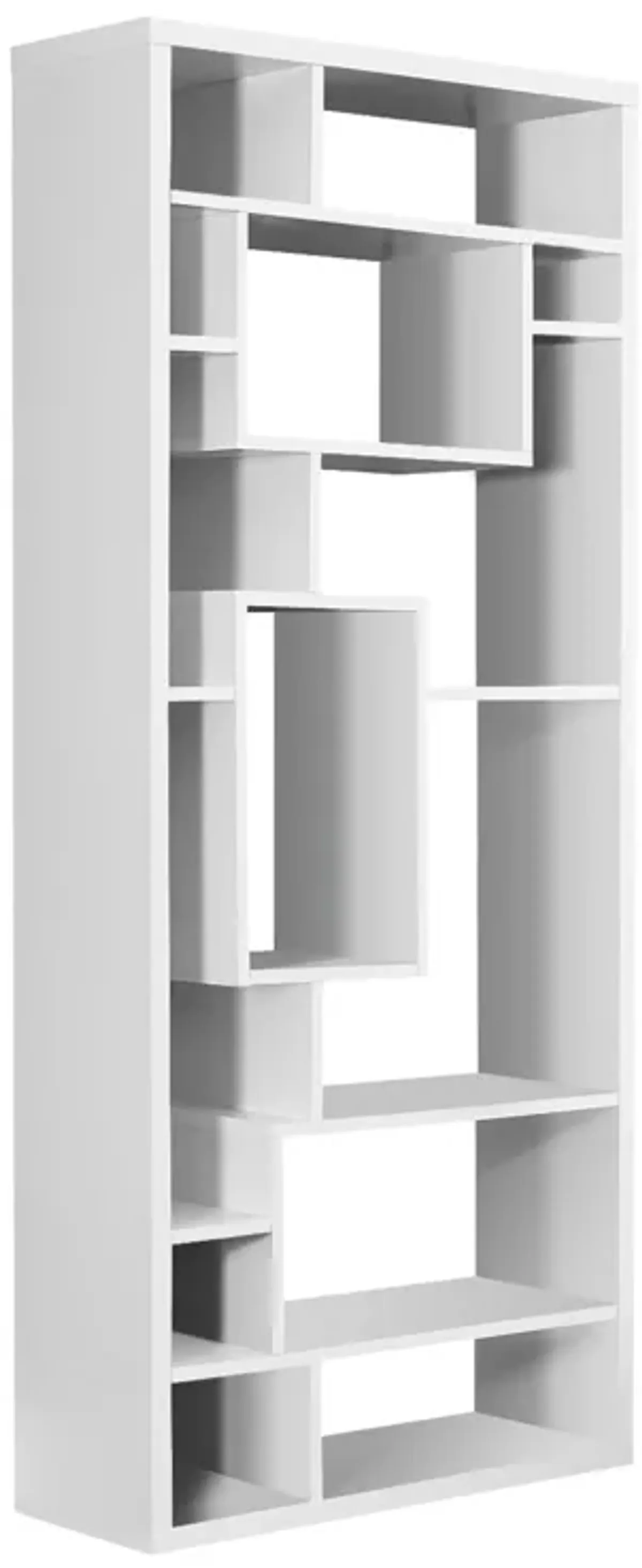 Monarch Specialties I 7071 Bookshelf, Bookcase, Etagere, 72"H, Office, Bedroom, Laminate, White, Contemporary, Modern