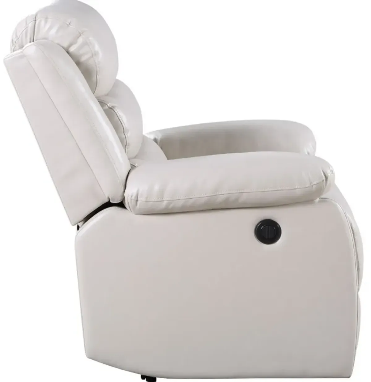 Power Recliner Chair with Split Back and Pillow Top, Cream-Benzara