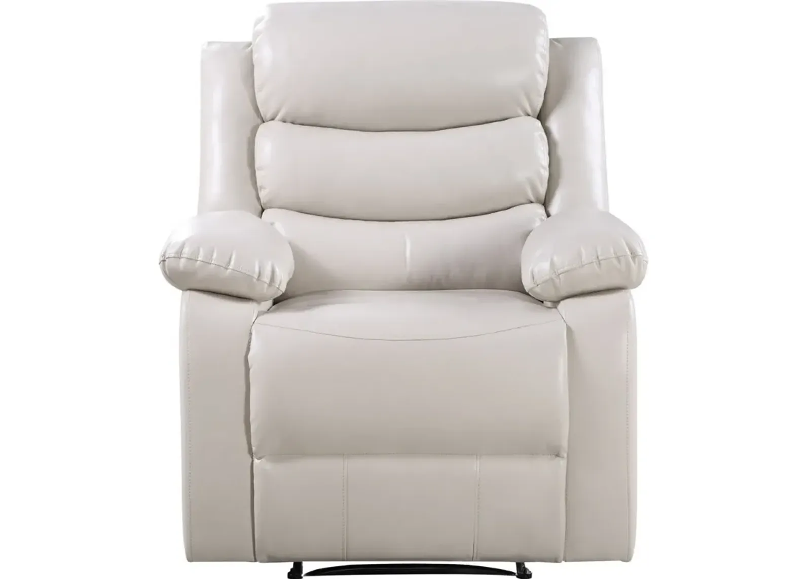 Power Recliner Chair with Split Back and Pillow Top, Cream-Benzara