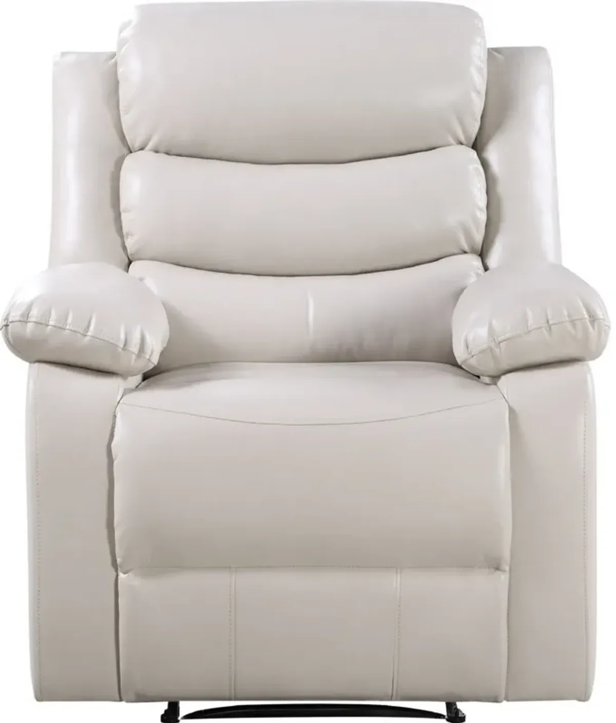 Power Recliner Chair with Split Back and Pillow Top, Cream-Benzara