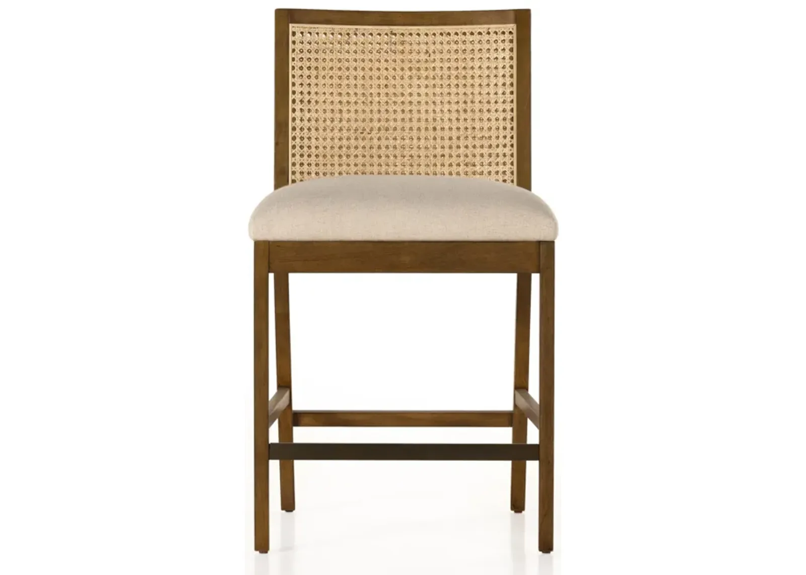 Antonia Cane Armless Counter Stool in Brown