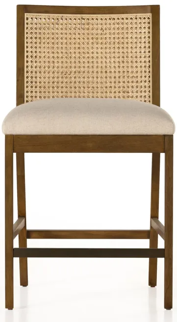 Antonia Cane Armless Counter Stool in Brown