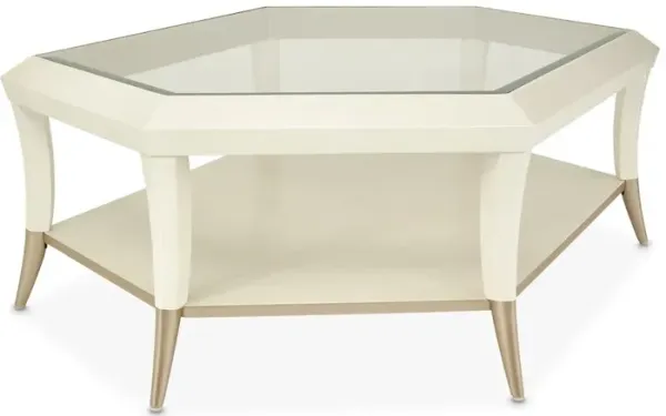 Michael Amini La Rachelle Hexagon Cocktail Table - Champagne