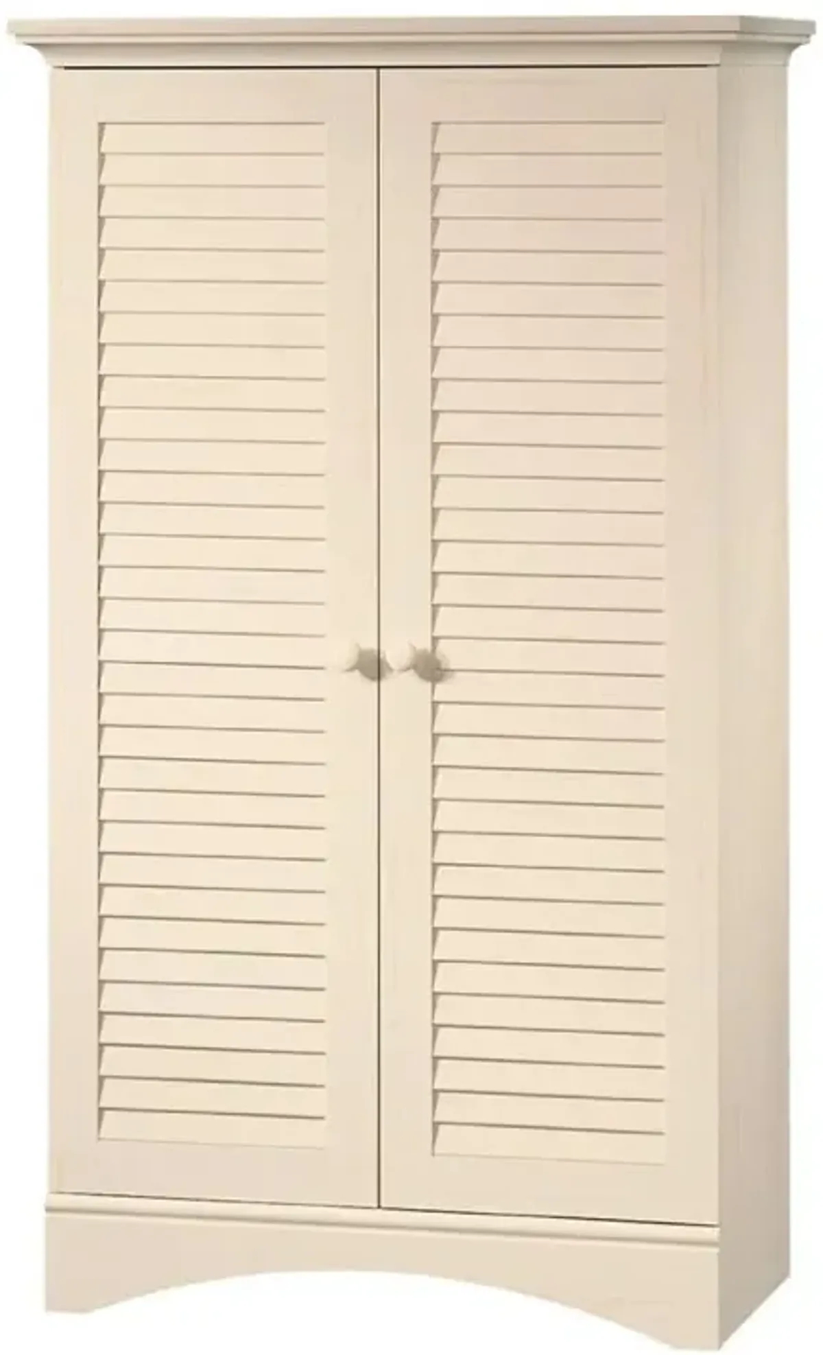 Hivvago Louver 2-Door Storage Cabinet Bed Bath Armoire Wardrobe in Antique White
