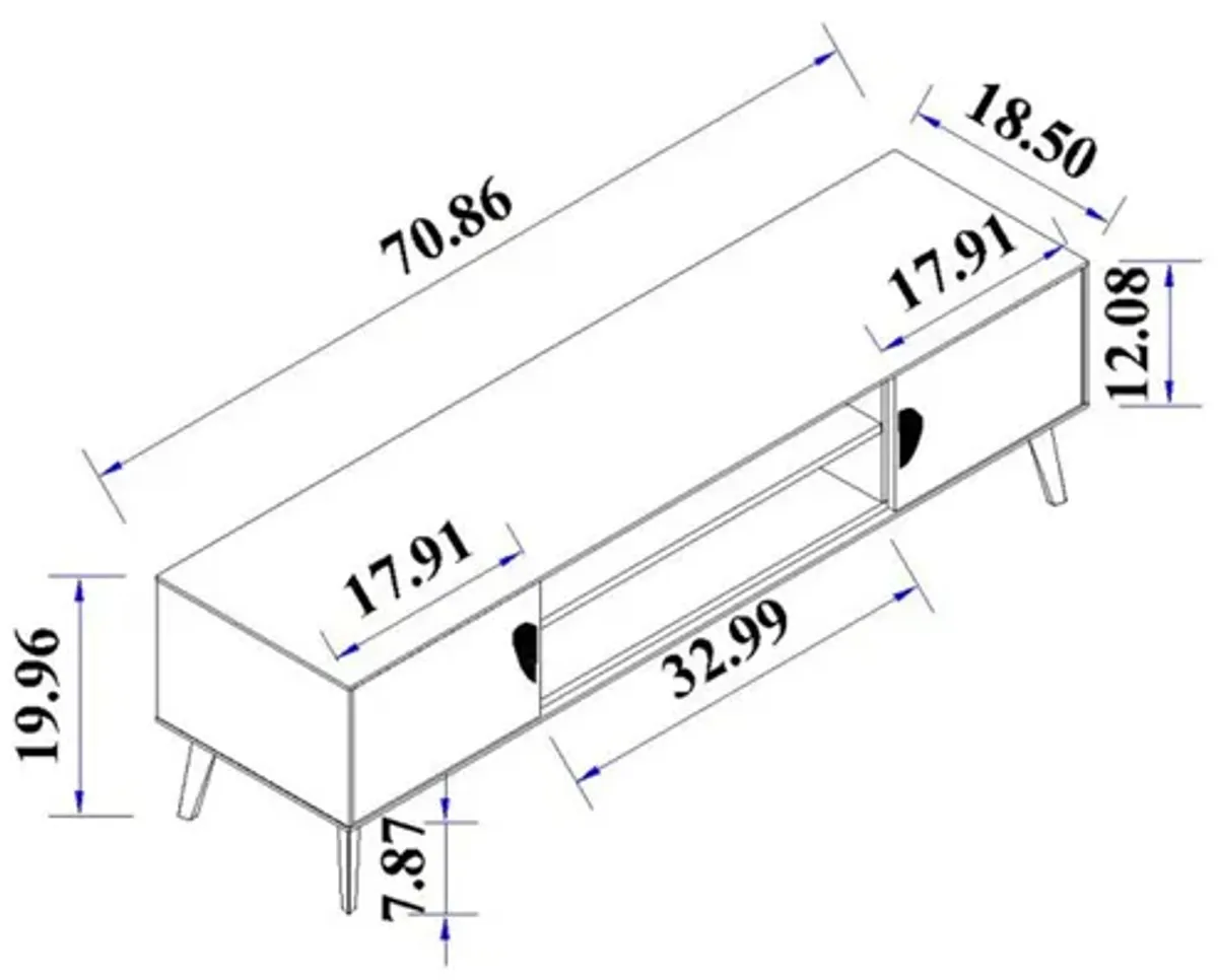Haley Large TV Stand in White