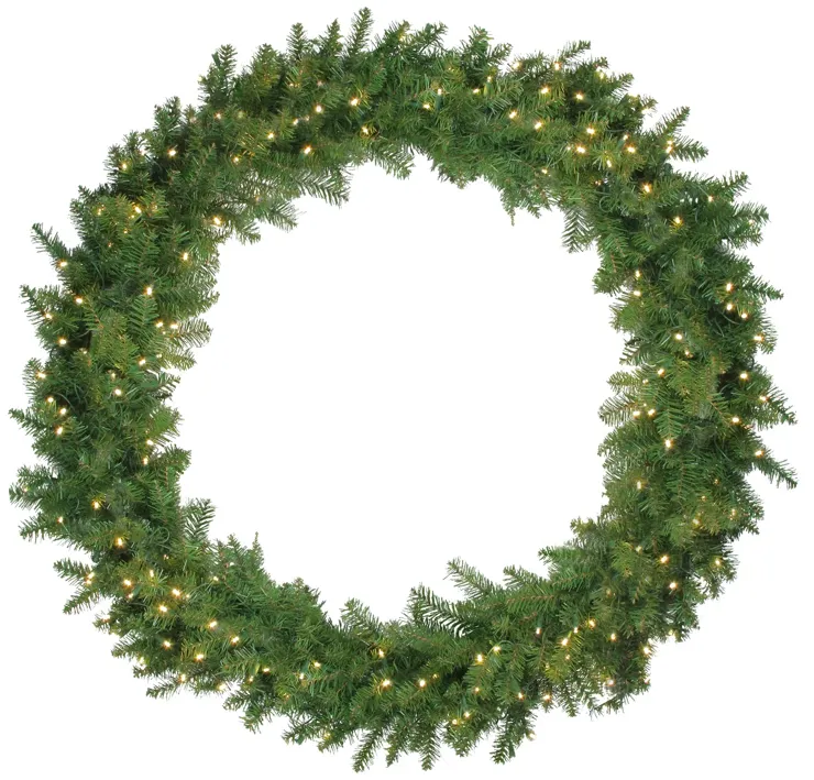 Pre-Lit Northern Pine LED Artificial Christmas Wreath - 48-Inch  Warm White Lights