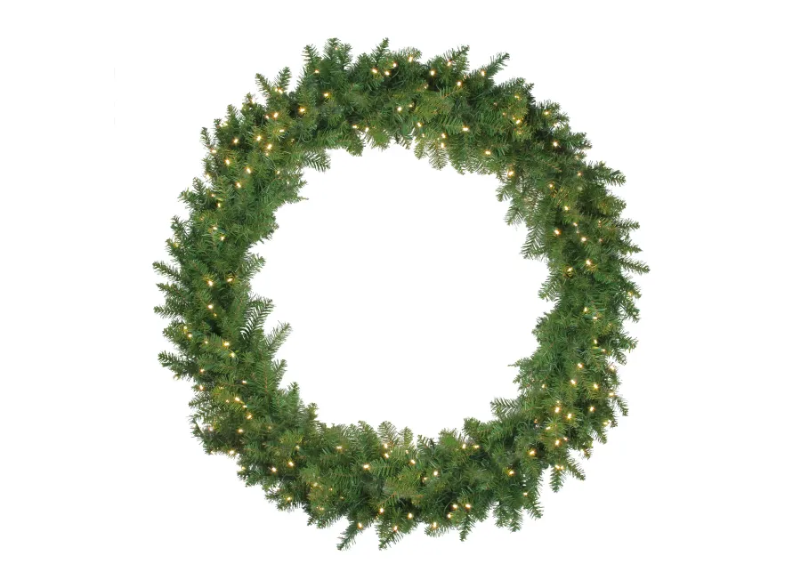 Pre-Lit Northern Pine LED Artificial Christmas Wreath - 48-Inch  Warm White Lights