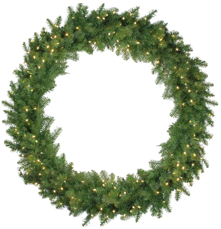 Pre-Lit Northern Pine LED Artificial Christmas Wreath - 48-Inch  Warm White Lights