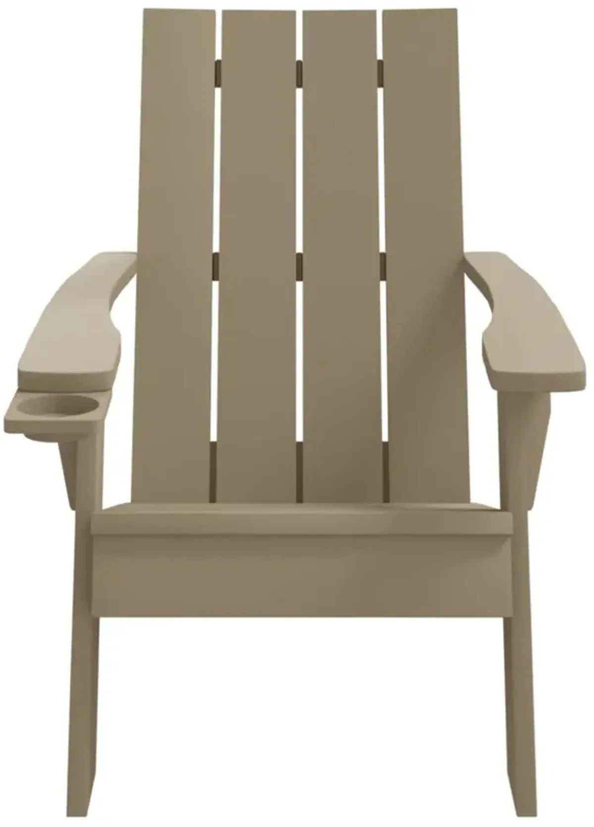 vidaXL Patio Adirondack Chair - Weather-Resistant Polypropylene Outdoor Seating with Cupholder - Comfortable Backyard Garden Furniture in Light Brown