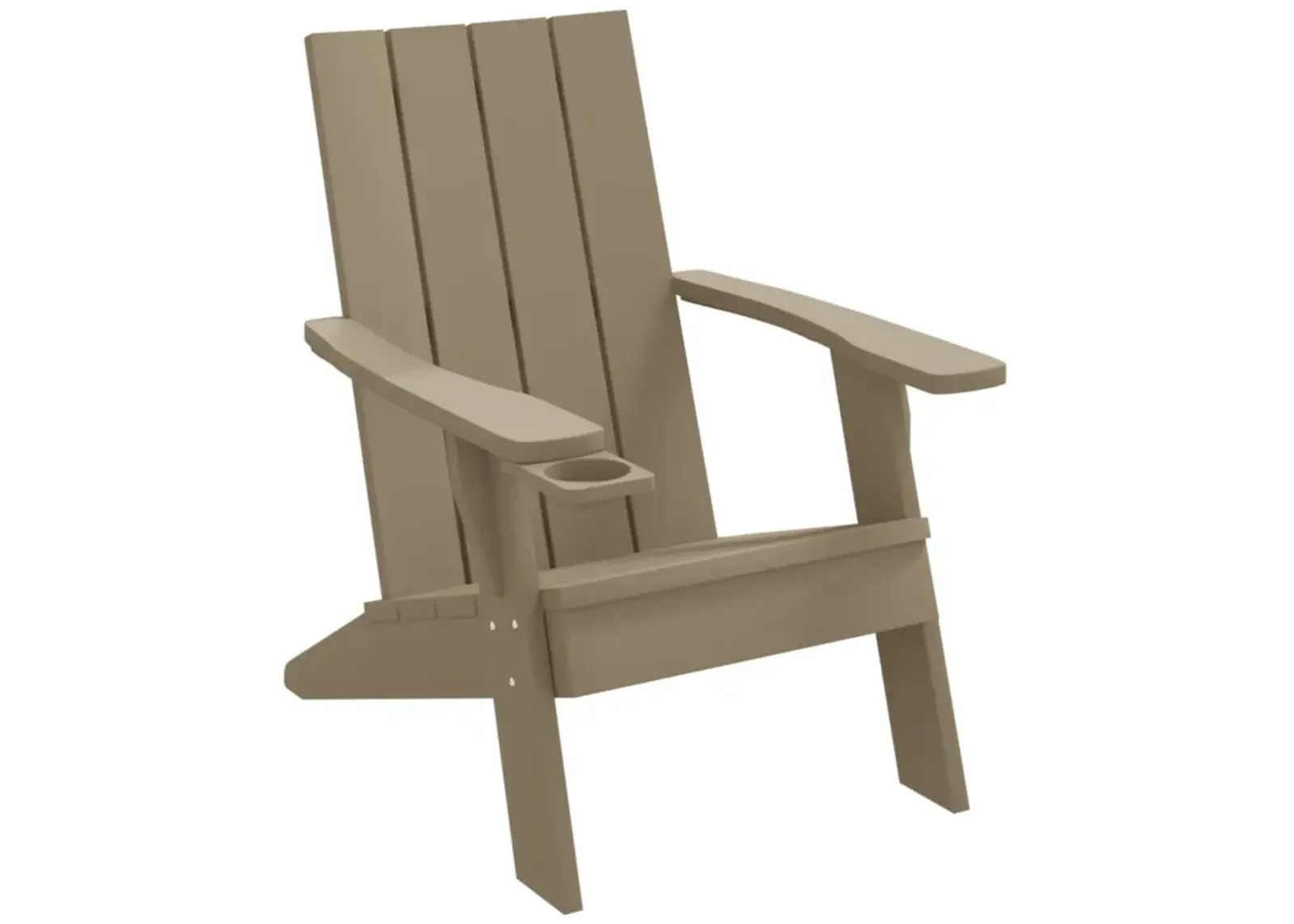 vidaXL Patio Adirondack Chair - Weather-Resistant Polypropylene Outdoor Seating with Cupholder - Comfortable Backyard Garden Furniture in Light Brown