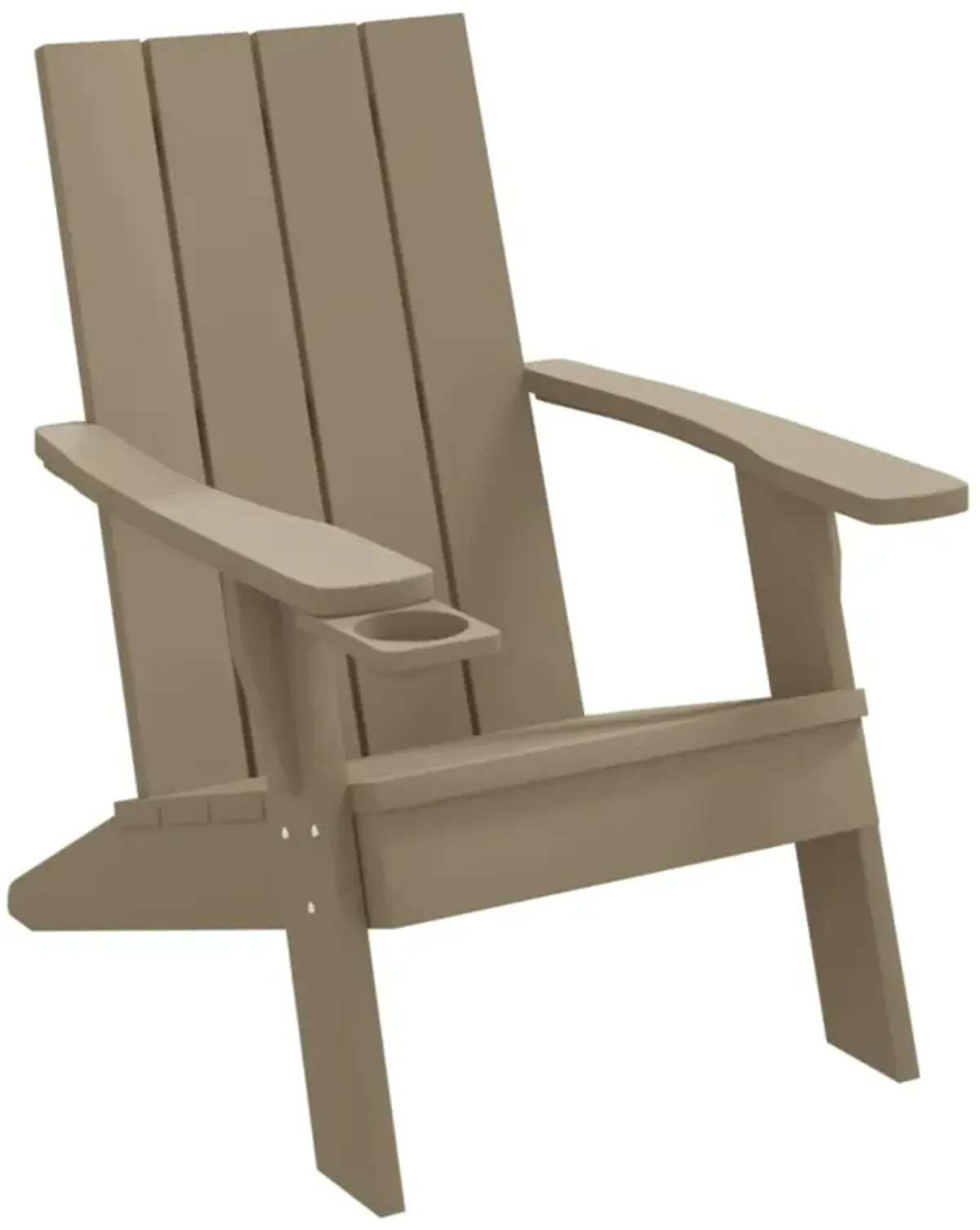 vidaXL Patio Adirondack Chair - Weather-Resistant Polypropylene Outdoor Seating with Cupholder - Comfortable Backyard Garden Furniture in Light Brown