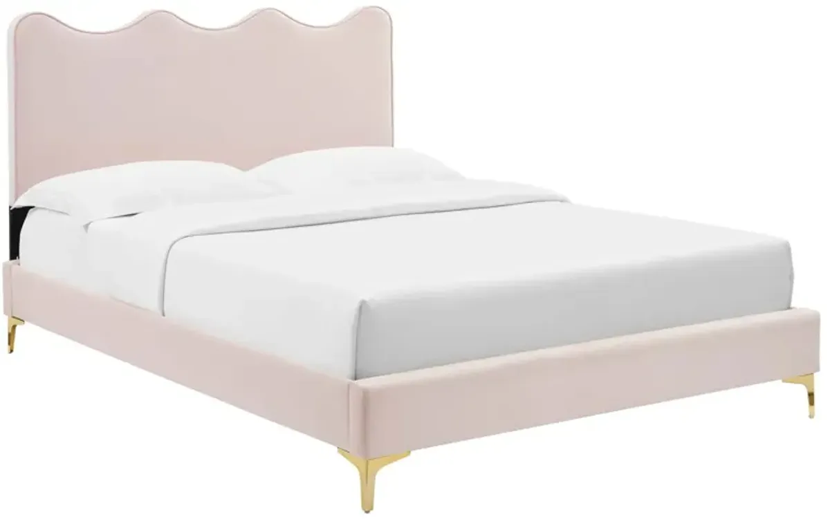 Modway - Current Performance Velvet Queen Platform Bed