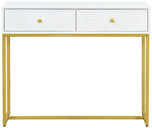 Merax Modern Sleek Console Table with 2 Drawers
