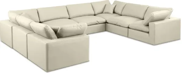 Meridian Furniture Comfy Cream Vegan Leather Modular Sectional