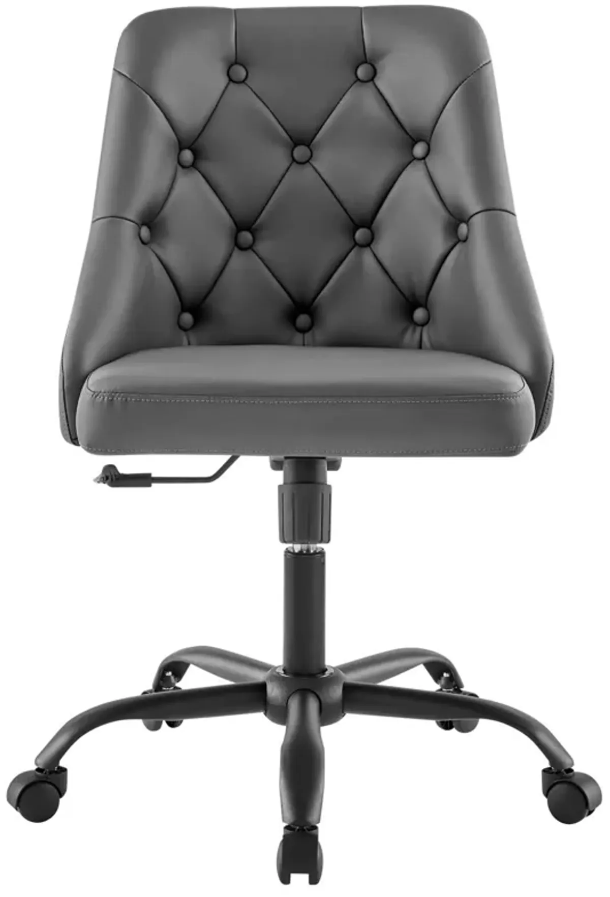 Modway Furniture - Distinct Tufted Swivel Vegan Leather Office Chair Black Gray