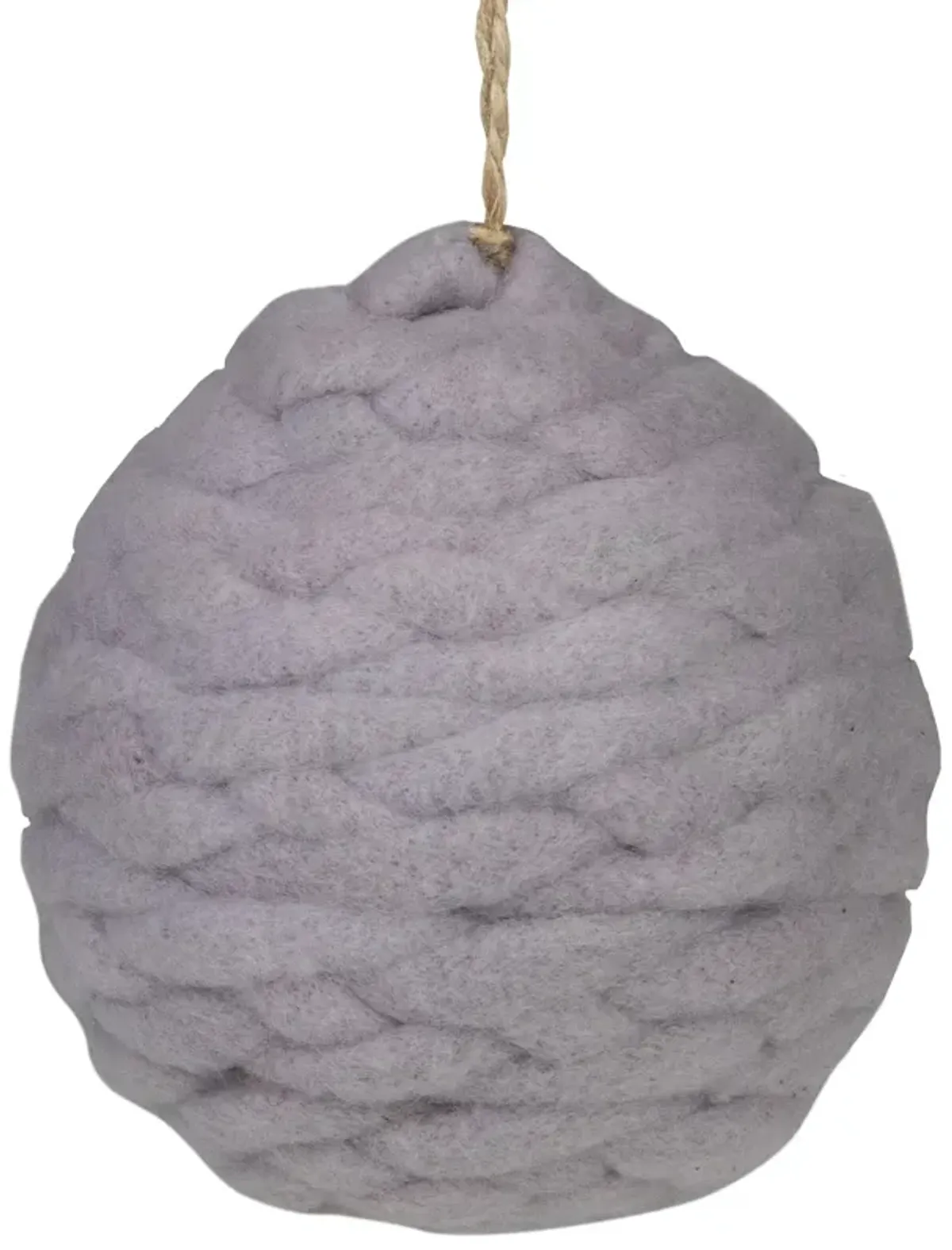 Gray Knit Shatterproof Christmas Ball Ornament 3.25" (80 mm)