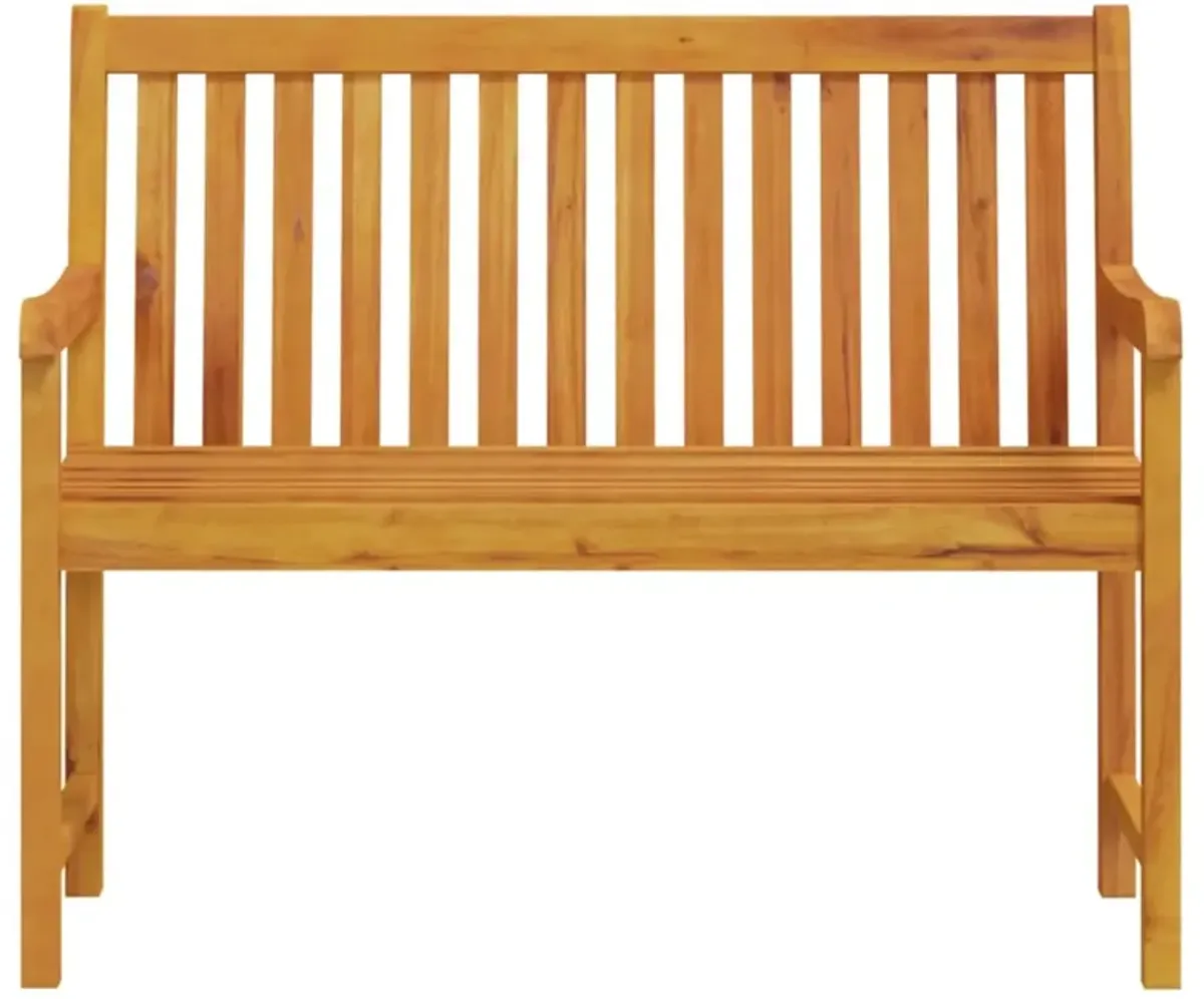 vidaXL Solid Acacia Wood Patio Bench with Oil Finished Surface - Weather-Resistant and Durable - Comfortable Seating with High Armrests and Backrest - Brown - Assembly Required