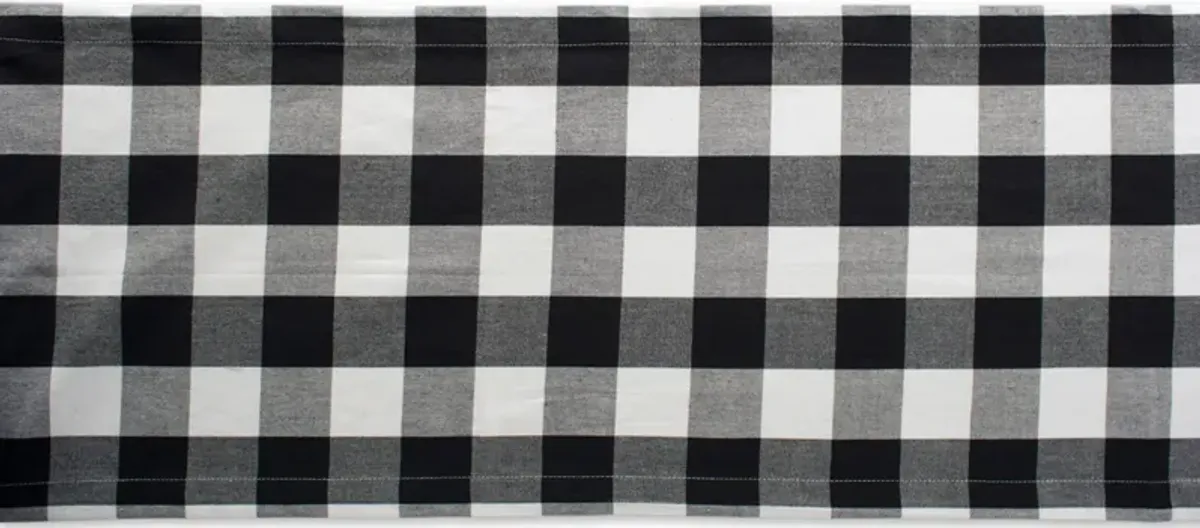 14" x 72" Black and White Buffalo Checkered Pattern Rectangular Table Runner