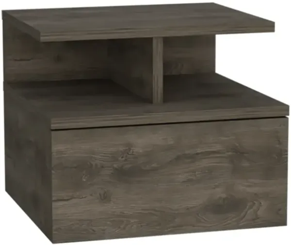 Modern Floating Nightstand with 1 Drawer – Faux Wood Bedside Storage Table