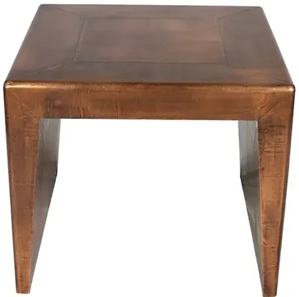 Industrial Mar Vista Wright End Table in Copper Tone Cladding