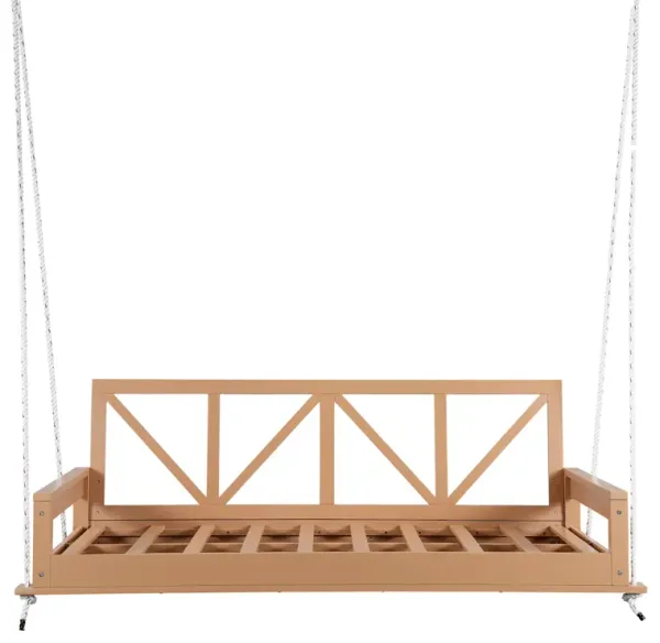 Merax Acacia Wood Twin Size Patio Porch Swing Hanging Bed