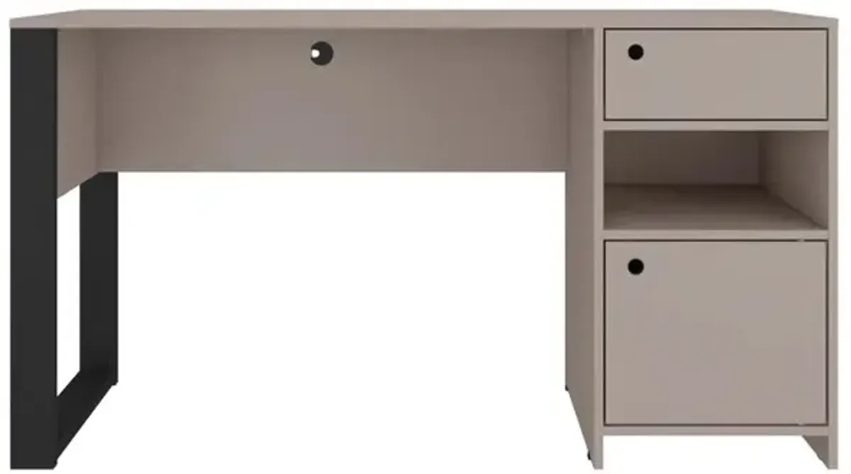 Techni Mobili Modern Style Industrial Writing Desk with Storage, Grey