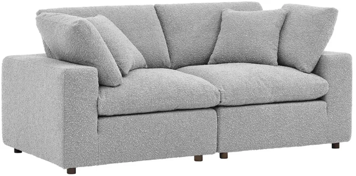 Commix Down Filled Overstuffed Boucle Fabric Loveseat