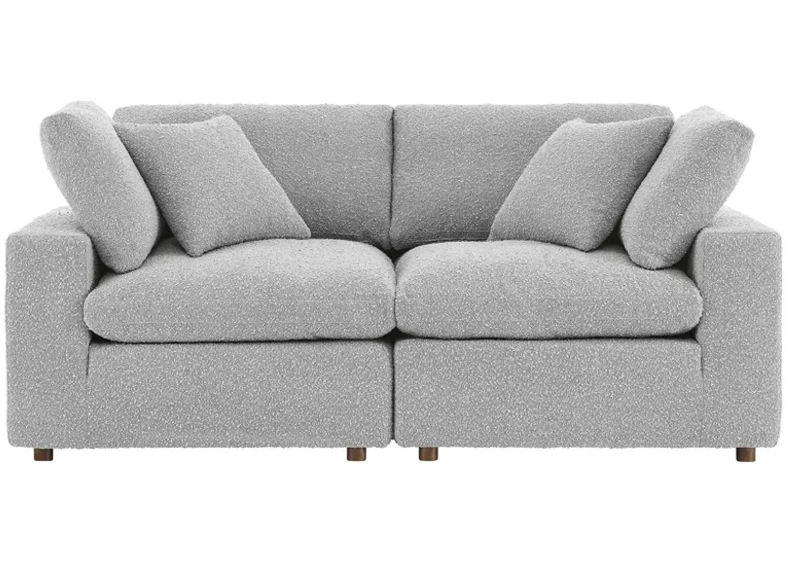 Commix Down Filled Overstuffed Boucle Fabric Loveseat