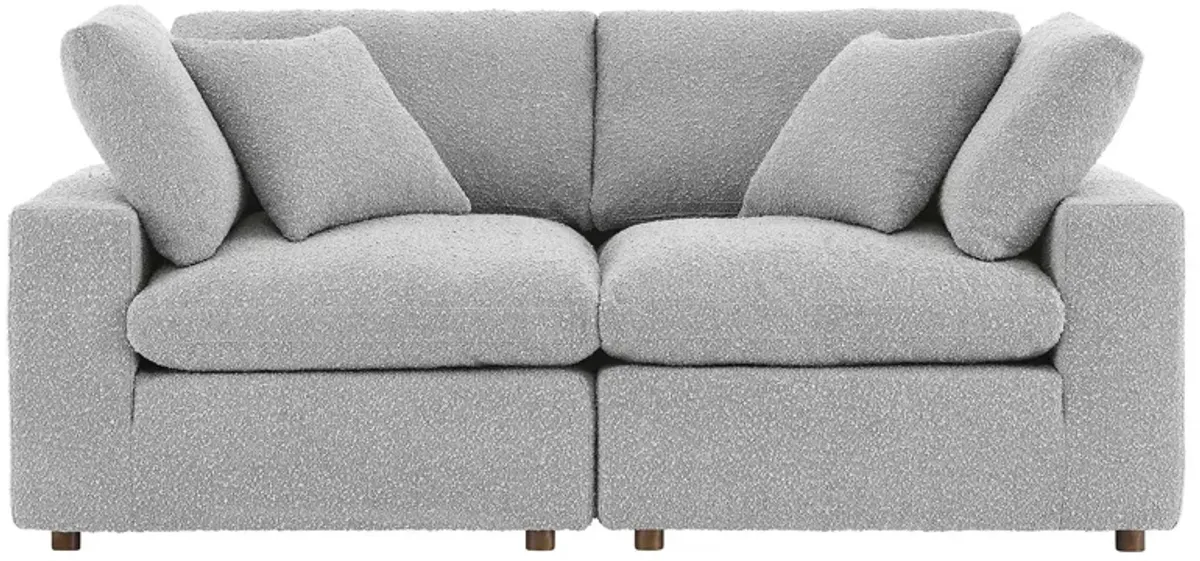 Commix Down Filled Overstuffed Boucle Fabric Loveseat