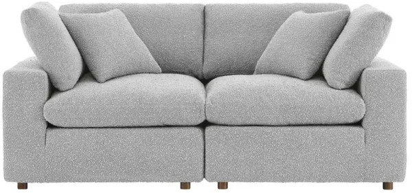 Commix Down Filled Overstuffed Boucle Fabric Loveseat