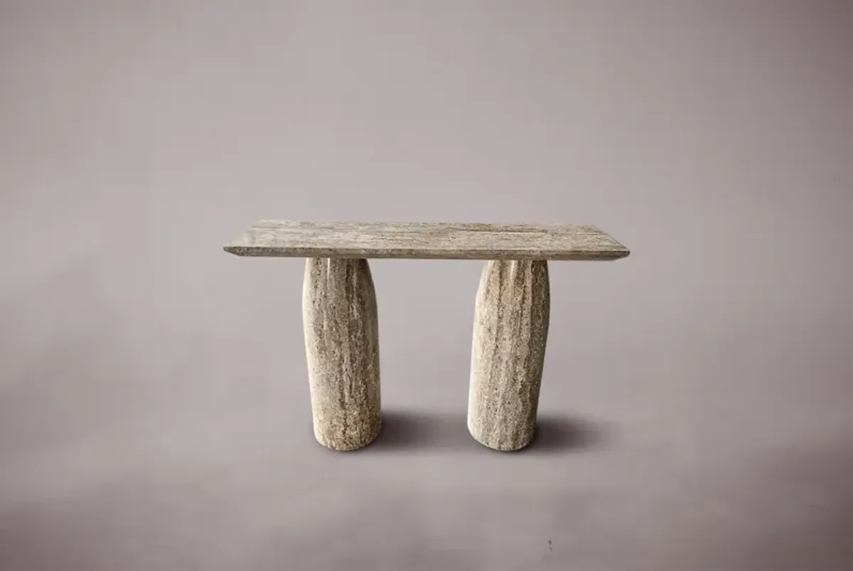 Serene Travertine Console Table 59"