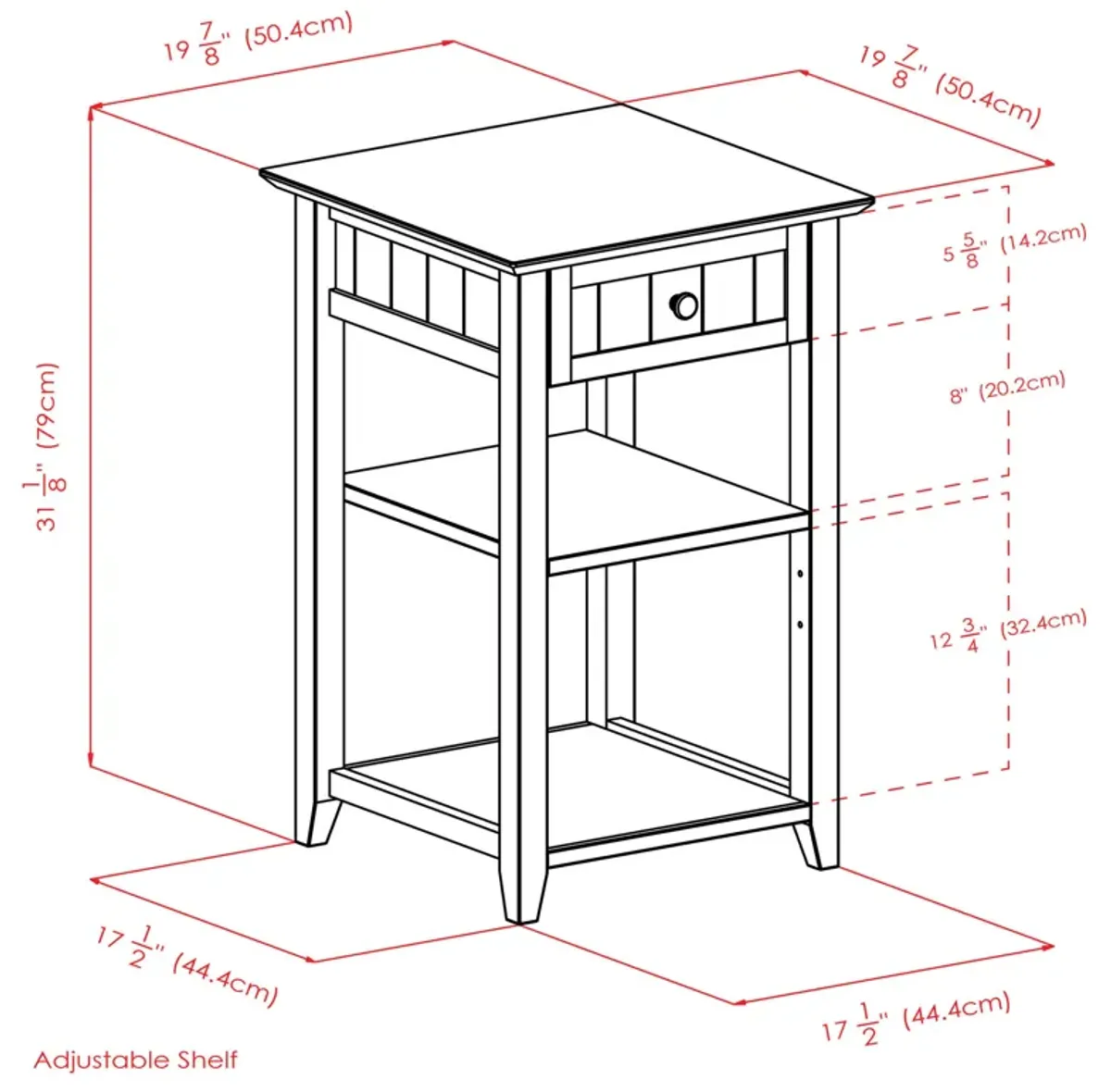 Burke Home Office Printer Stand, Coffee