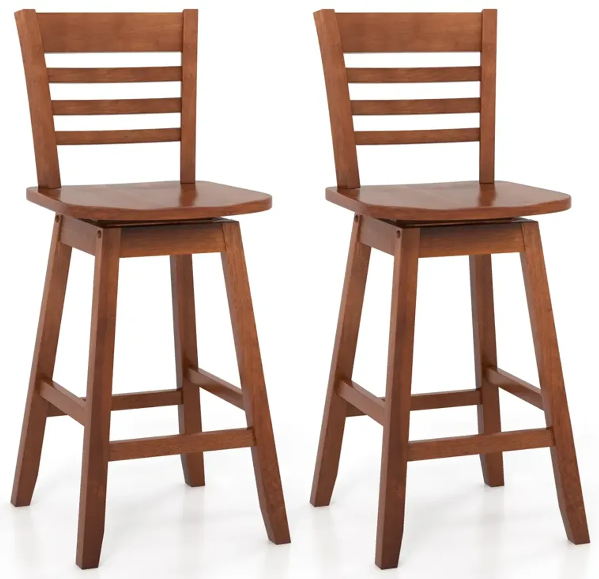 Set of 2 Counter Height Barstools with Footrest Perfect for Kitchen Island or Bar Use