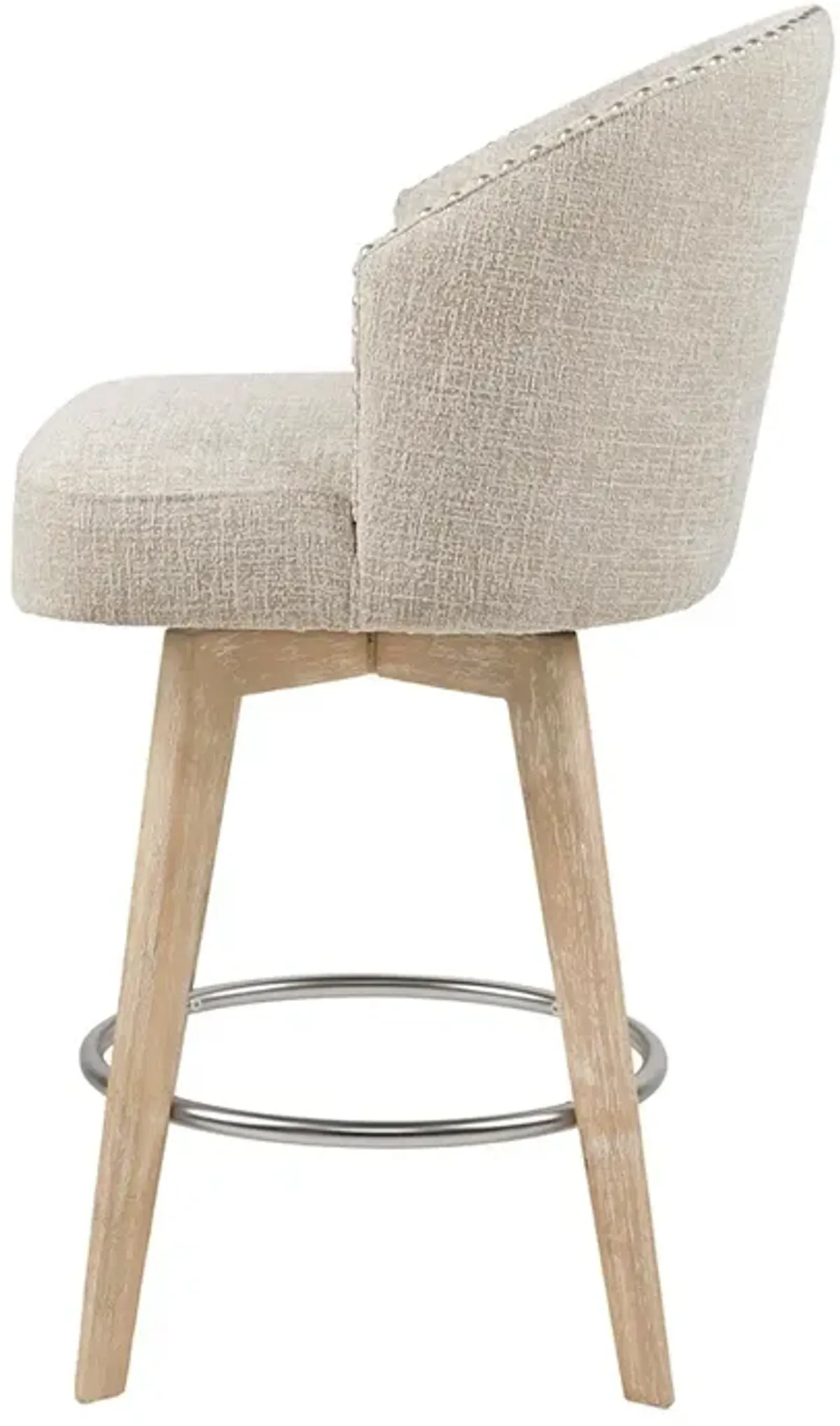 Gracie Mills Esta 360Â° Swivel Elegance Upholstered Counter Stool - 26" Height