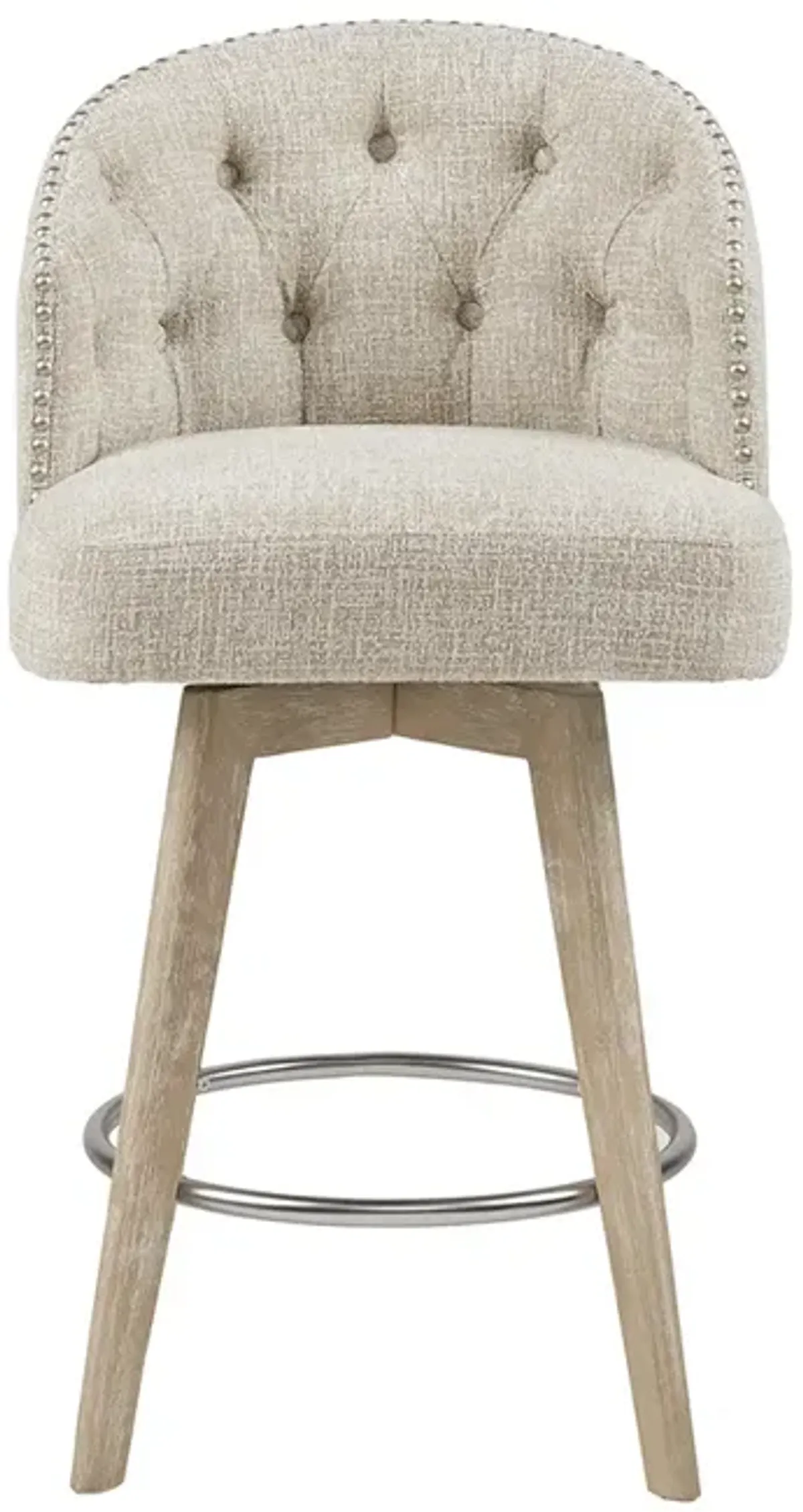 Gracie Mills Esta 360Â° Swivel Elegance Upholstered Counter Stool - 26" Height