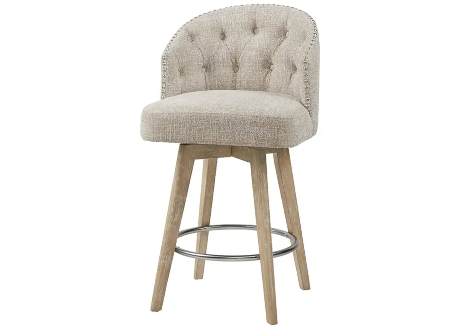 Gracie Mills Esta 360Â° Swivel Elegance Upholstered Counter Stool - 26" Height