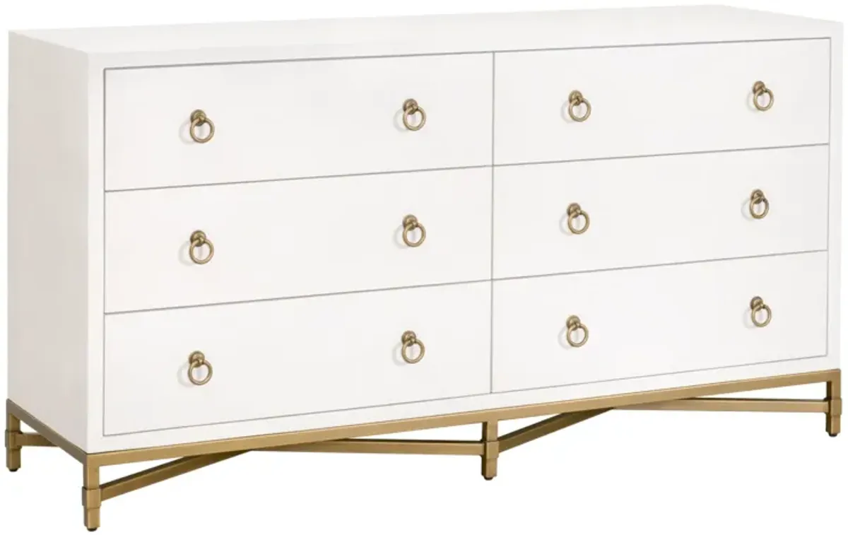 Pearl Shagreen 6-Drawer Double Dresser