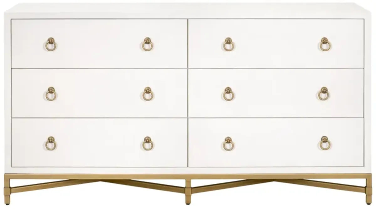 Pearl Shagreen 6-Drawer Double Dresser