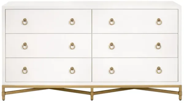 Pearl Shagreen 6-Drawer Double Dresser