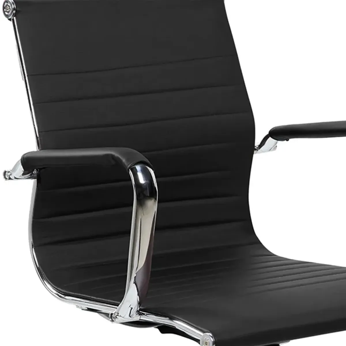 Techni Mobili Modern Medium Back Executive Office Chair. Color: Black