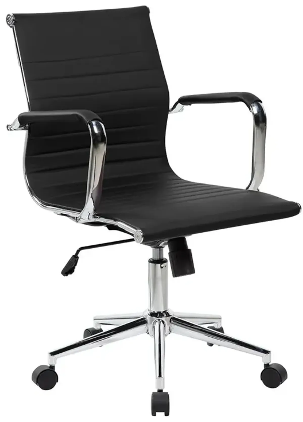 Techni Mobili Modern Medium Back Executive Office Chair. Color: Black