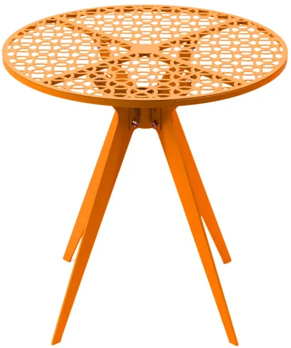 Breeze Block 19" Metal Round Patio Table-Orange