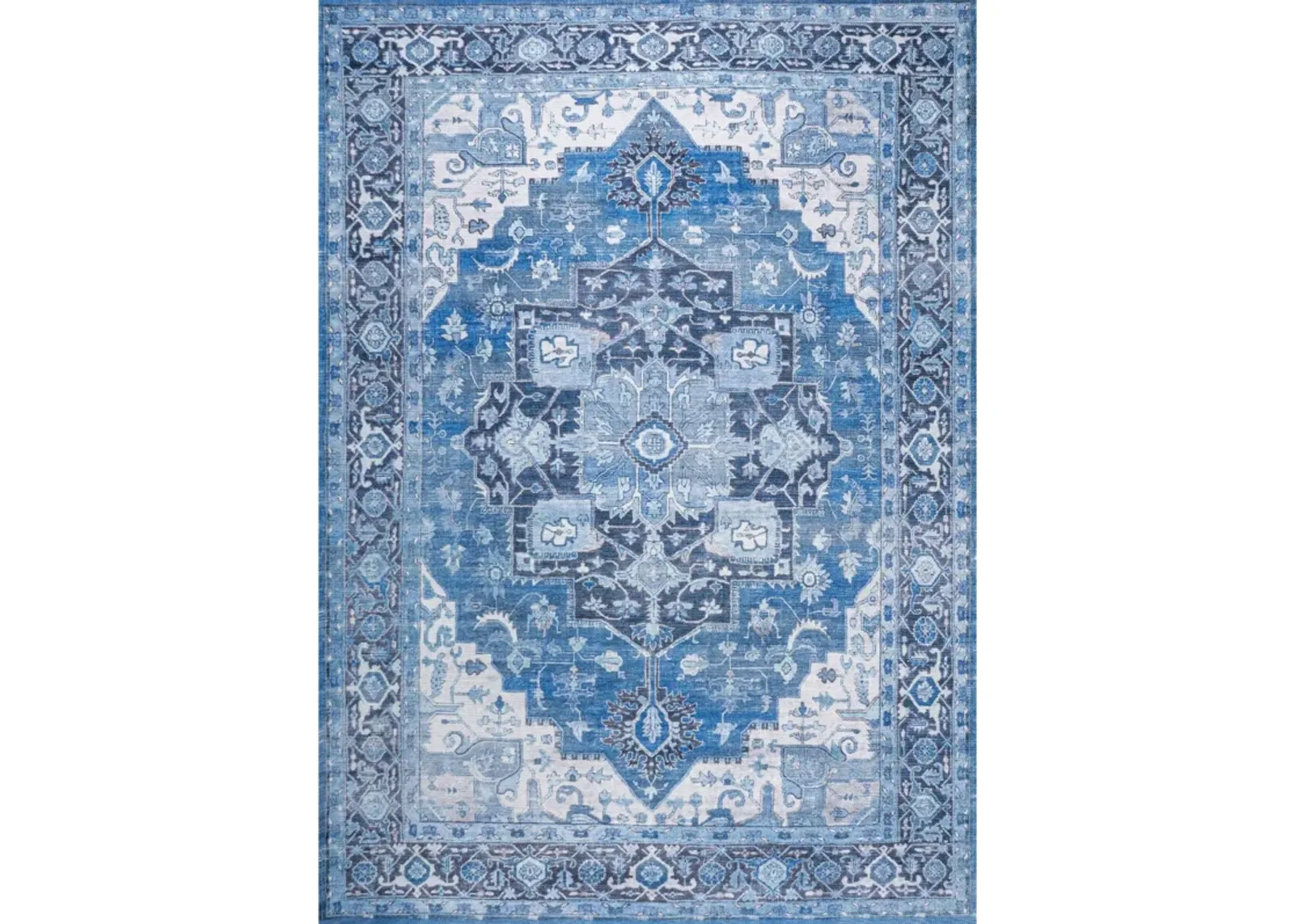 Maris Ornate Medallion Machine-Washable Area Rug