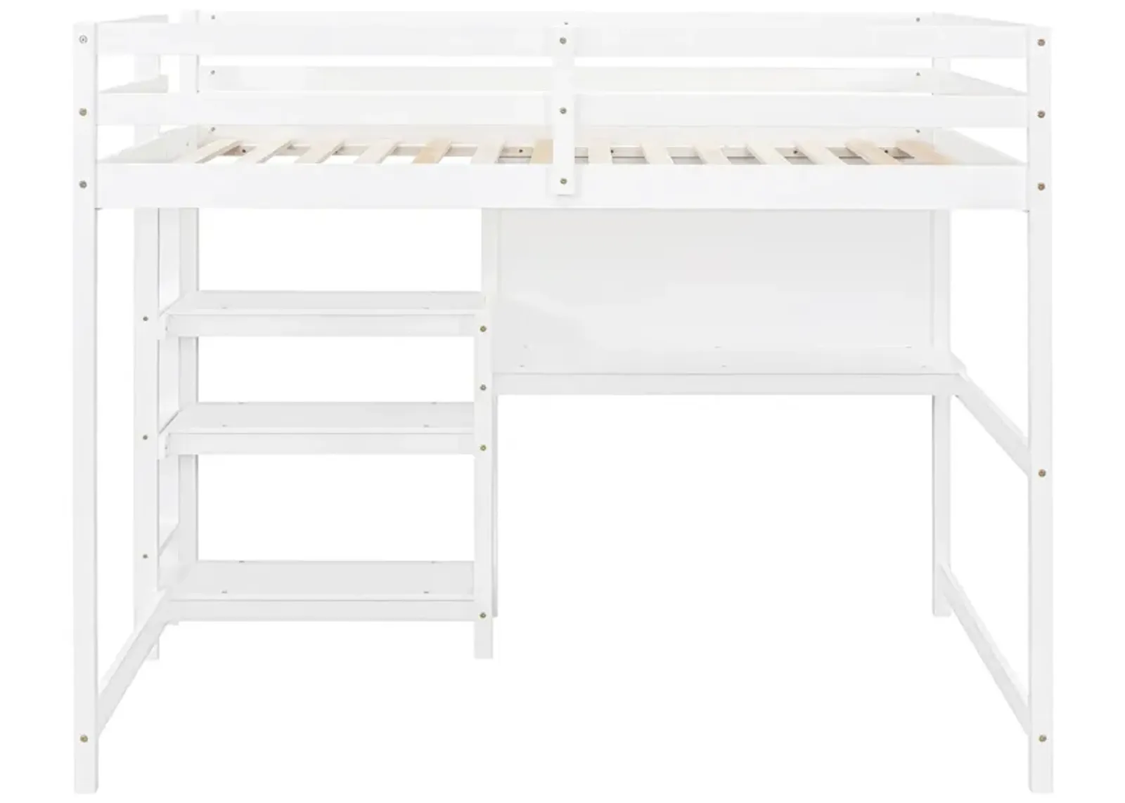 Merax Wooden Loft Bed with Desk and Writing Board