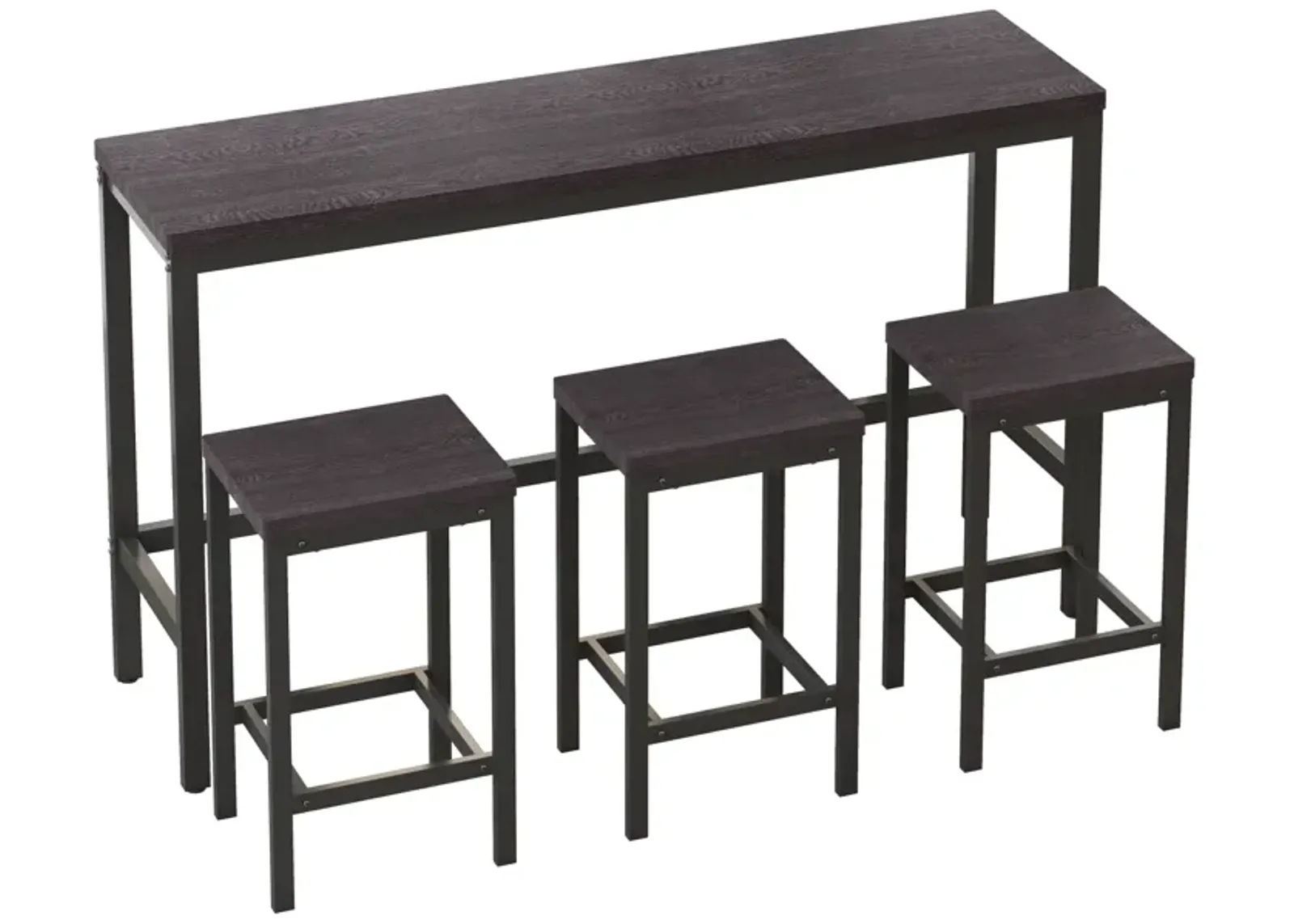 Modern Design Kitchen Dining Table, Pub Table, Long Dining Table Set With 3 Stools