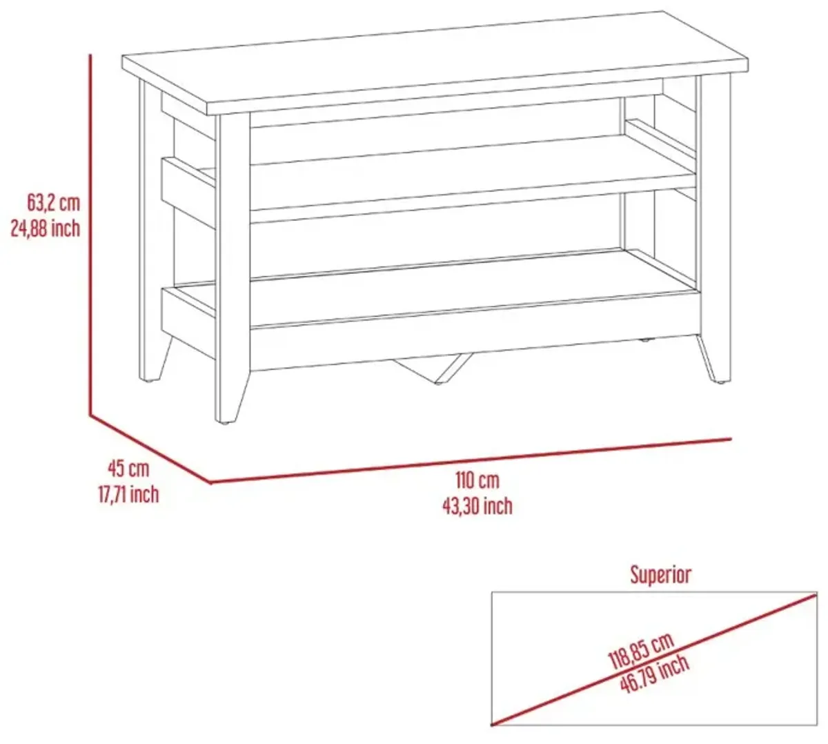 Storage Bench Susho, Living Room, Light Oak