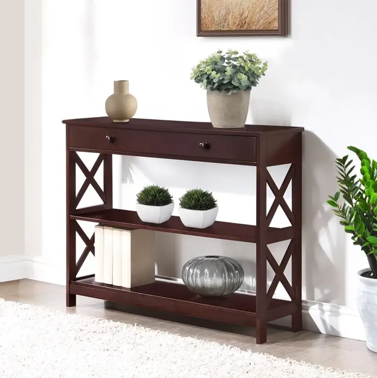 Convience Concept, Inc. Oxford 1 Drawer Console Table with Shelves